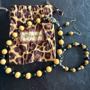 Brighton Black and Yellow Bead Jewelry Set